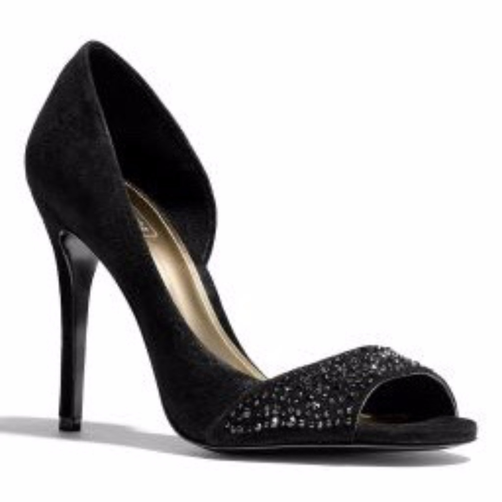 ❌SOLD❌ Coach Lytton Black Suede & Crystal D'Orsay